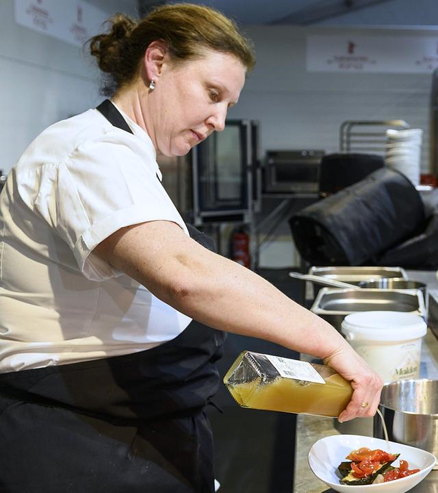 Die britische Sterneköchin Angela Hartnett bei den Kulinarischen Kino der Berlinale.