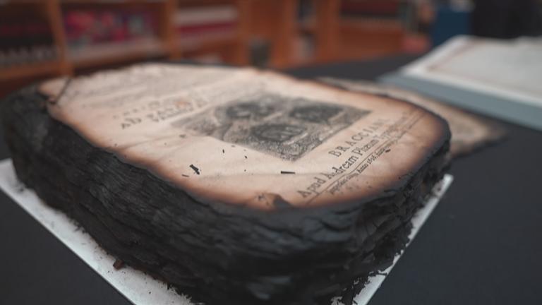 Verbrannte Buchseiten