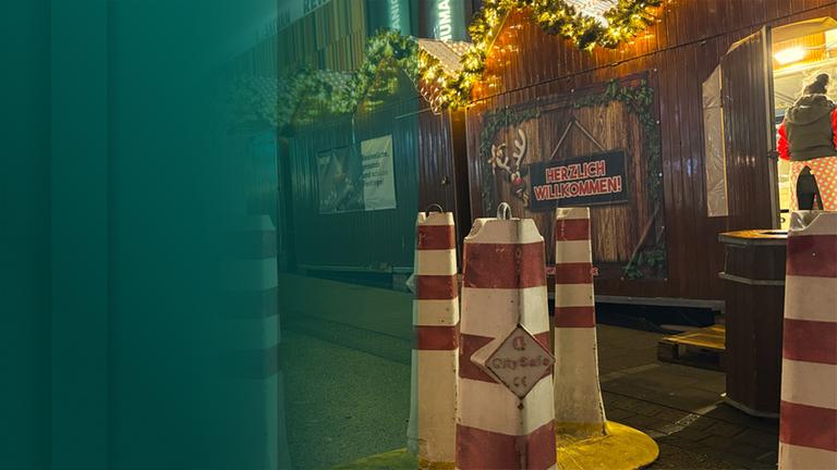 Weihnachtsmarkt mit Sicherheitsmaßnahmen