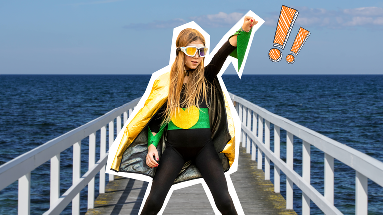 Superheldin beschützt Meere