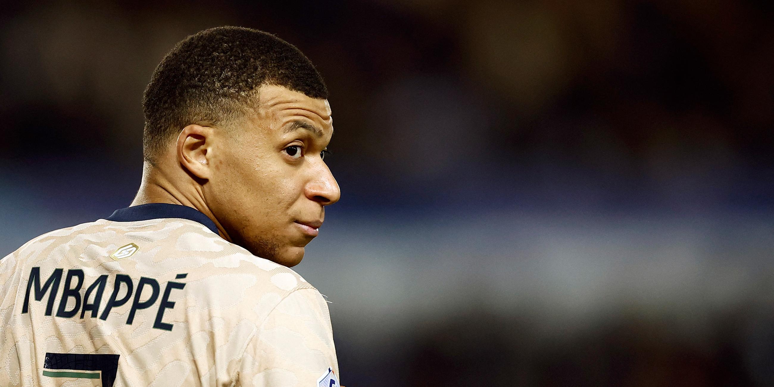 Kylian Mbappe von Paris St. Germain im Spiel gegen den RC Strasbourg.