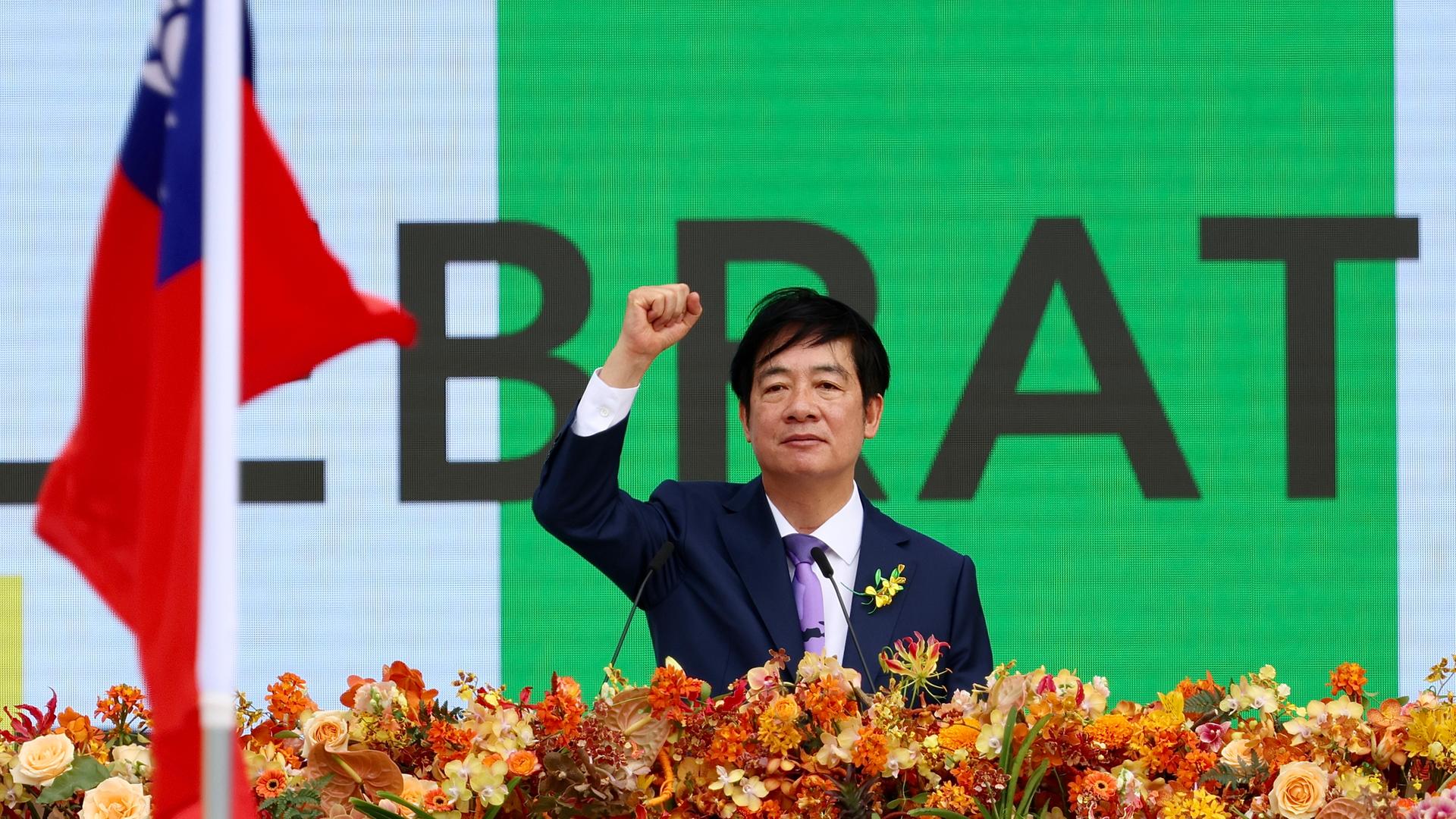 Taiwans neuer Präsident Lai Ching-te bei seiner Antrittsrede.