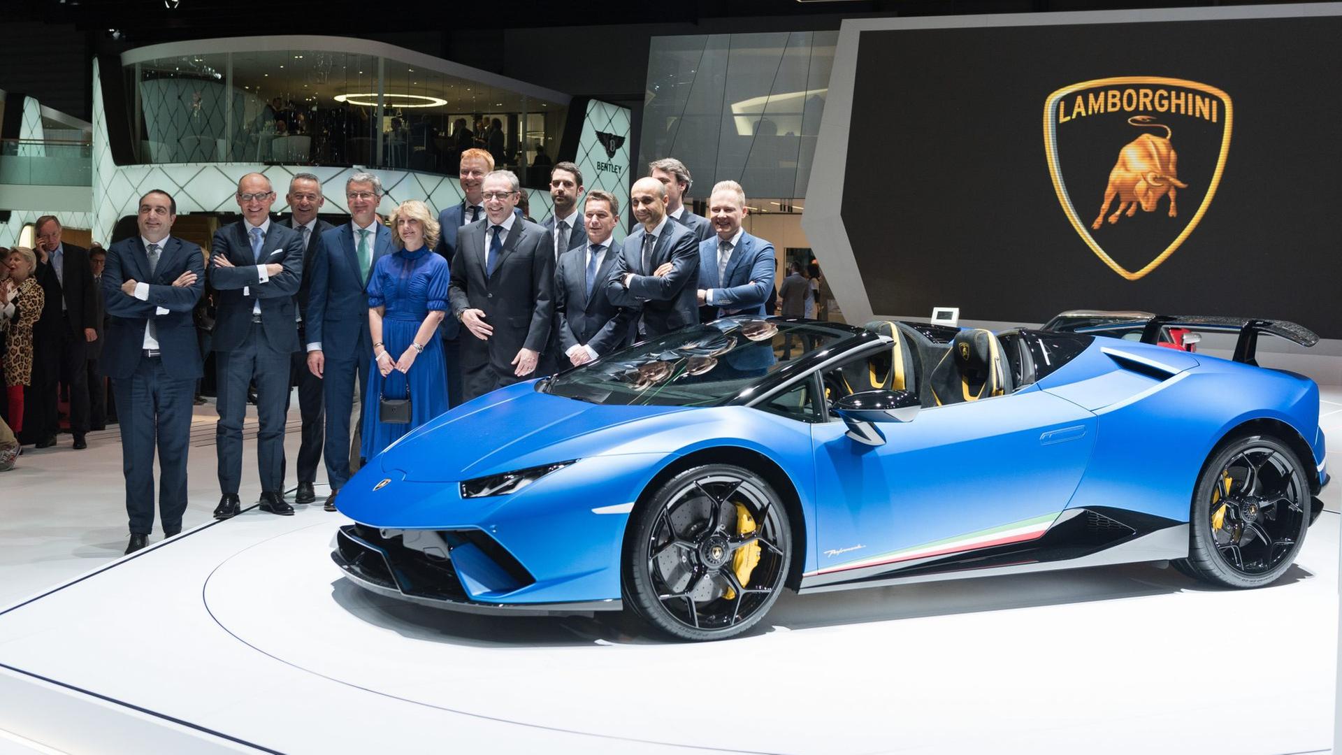 Lamborghini Huracan Performance Spyder auf dem Autosalon in Genf