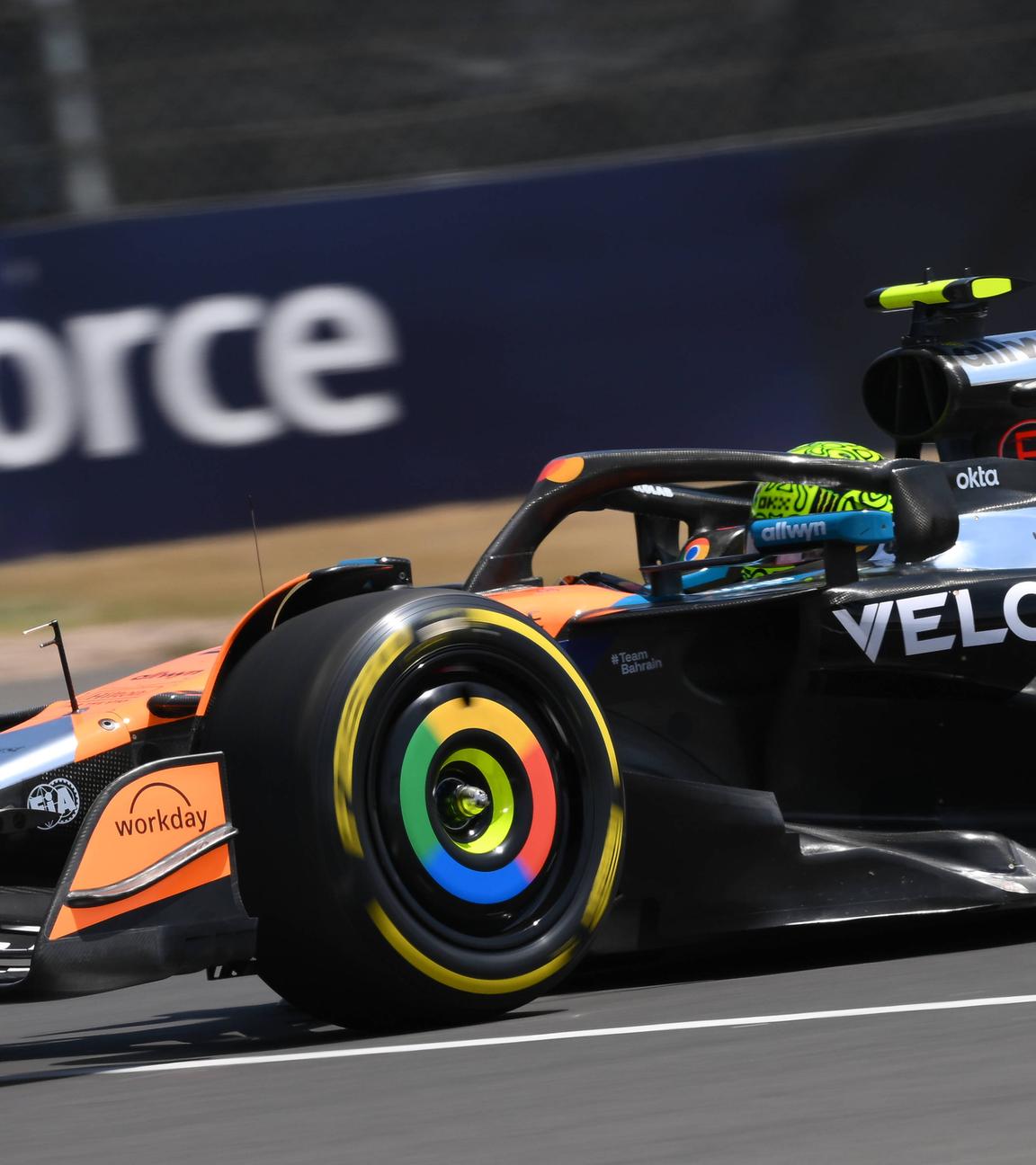 Training von Lando Norris (Großbritannien) und McLaren am 04.07.2024 am Freien Training 1 des Formel 1 Qatar Airways British Grand Prix auf dem Silverstone Circuit in Towcester, England.