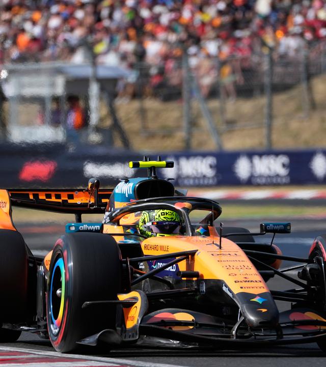 Der britische Autorennfahrer Lando Norris gewinnt das Qualifying beim Formel-1 Ungarn-GP