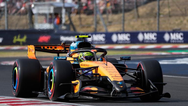 Der britische Autorennfahrer Lando Norris gewinnt das Qualifying beim Formel-1 Ungarn-GP