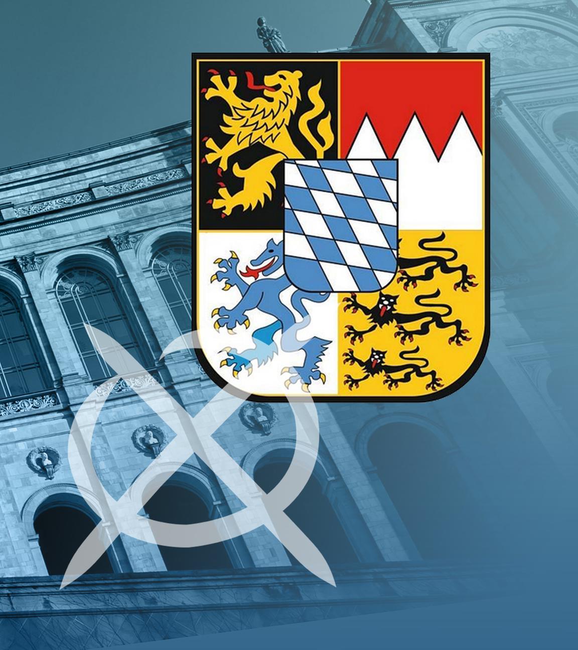 Wahl in Bayern 2023: Landtag und Wappen Bayern