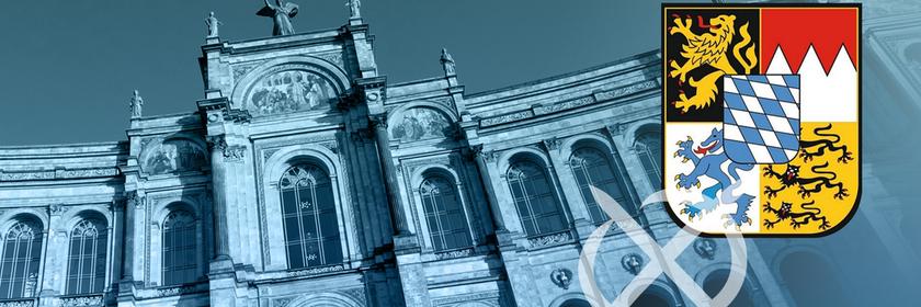 Wahl in Bayern 2023: Landtag und Wappen Bayern