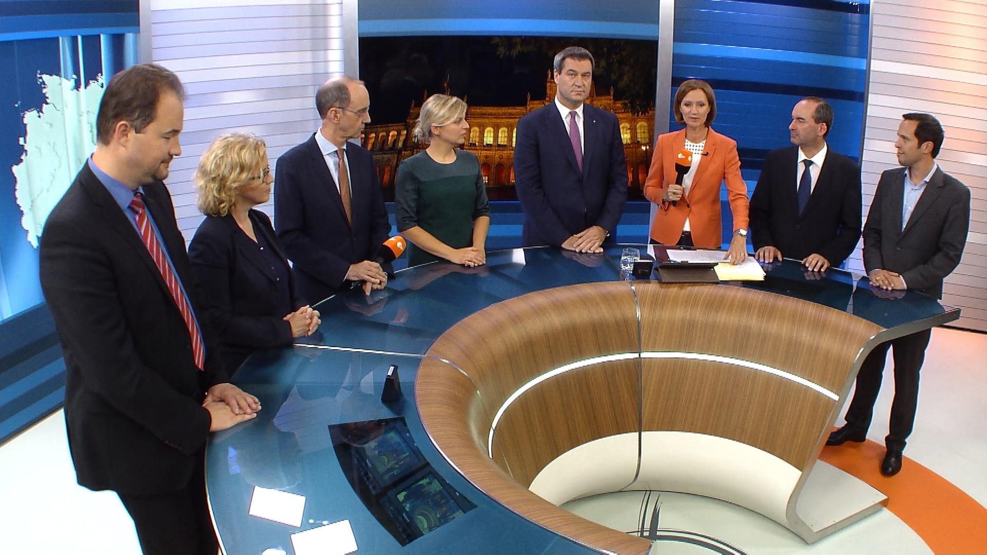 Große Diskussionsrunde im ZDF-Wahlstudio