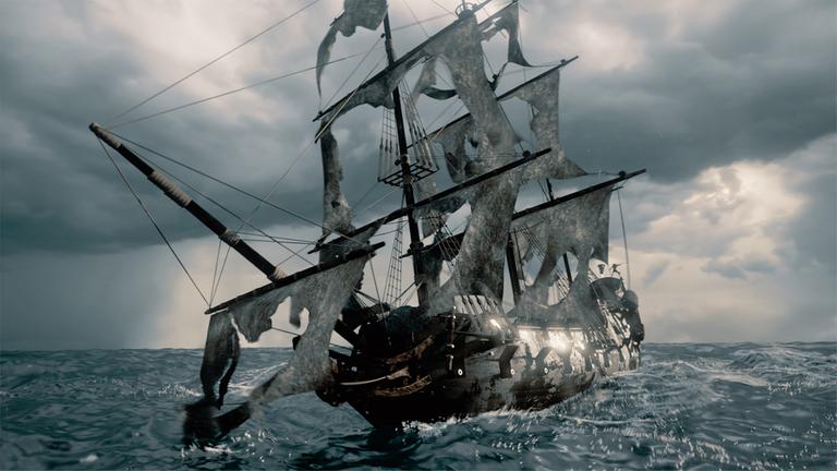 Ein Geisterschiff in der Nordsee. (Computeranimation)