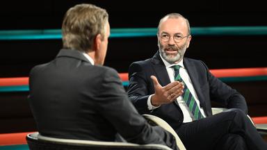 CSU-Politiker Manfred Weber spricht in der Sendung "Markus Lanz" am 24. September 2025.