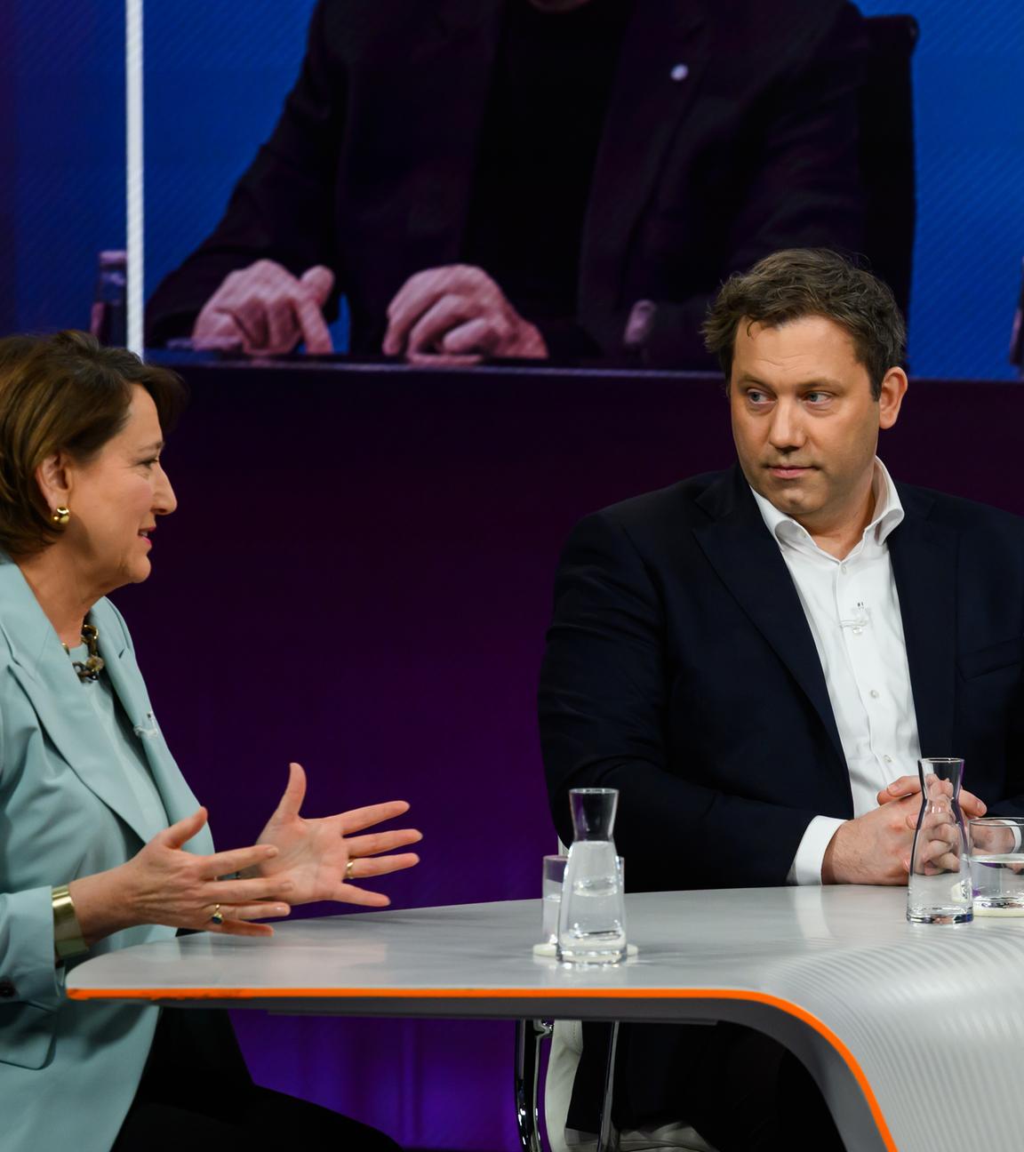 Hildegard Müller und Lars Klingbeil bei "maybrit illner"
