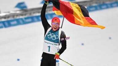 Zieleinlauf mit der deutschen Flagge 