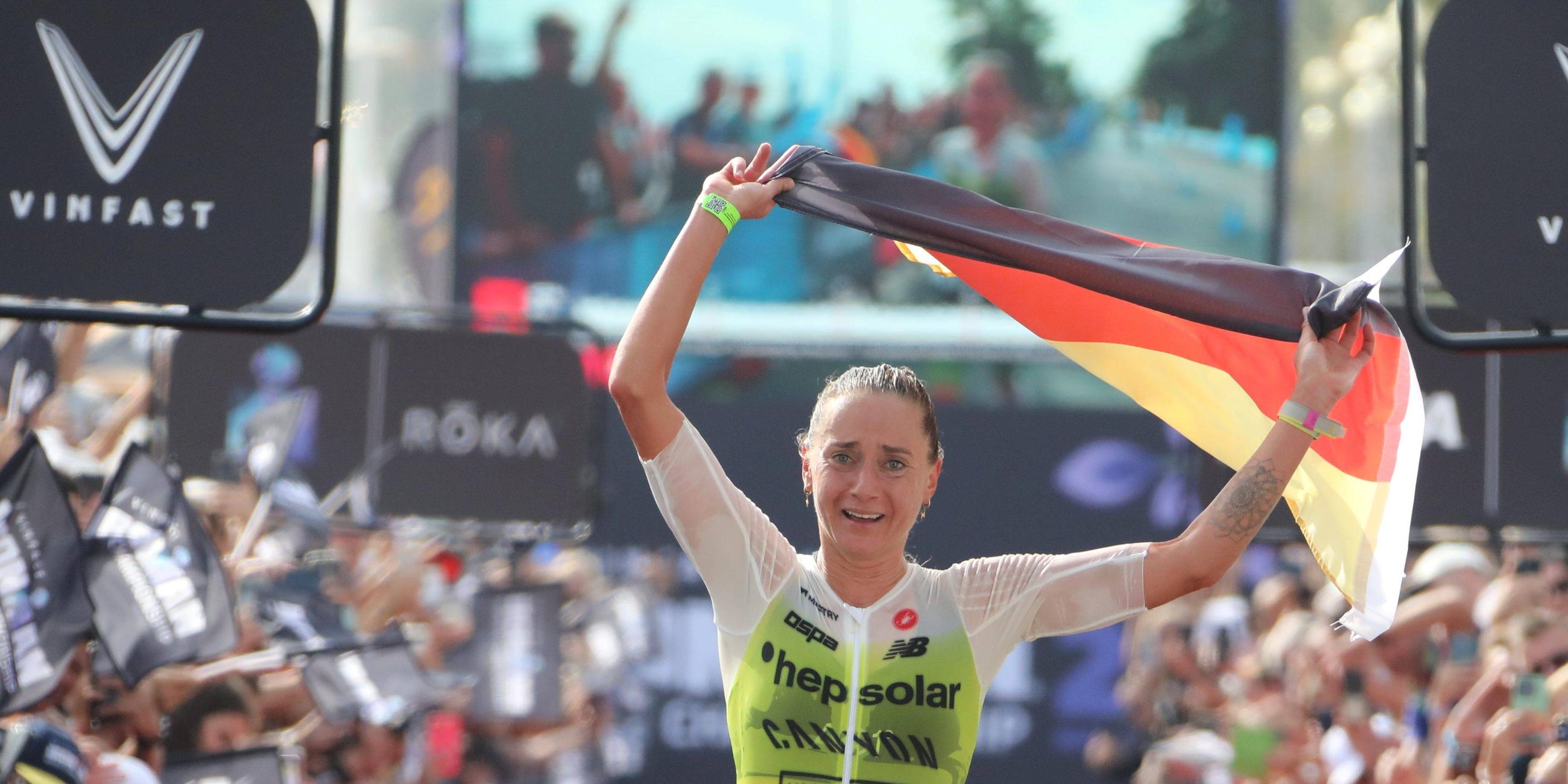 Laura Philipp gewinnt die Ironman-WM-Premiere der Frauen in Nizza.