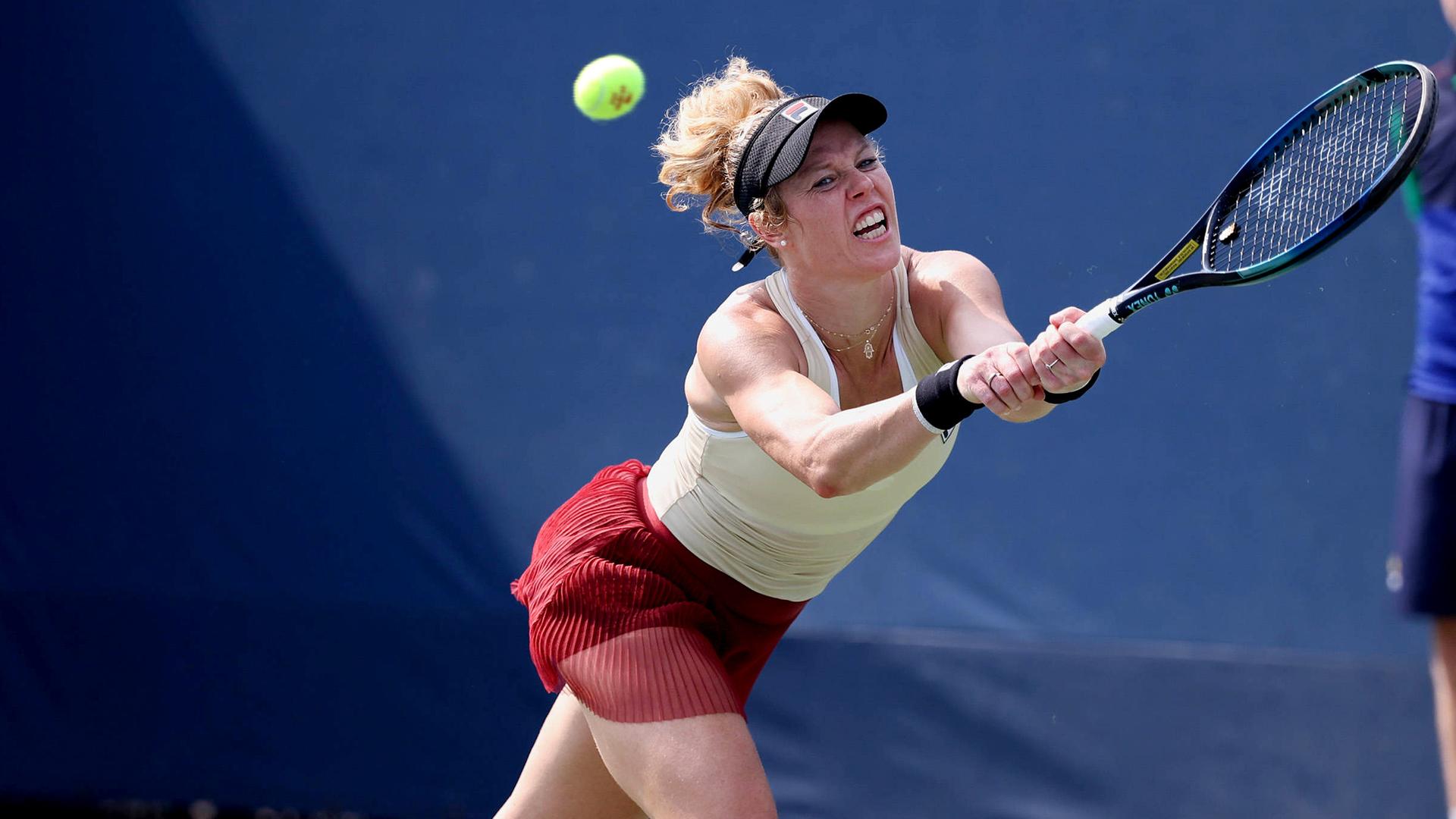 Laura Siegemund am 26.08.24 in Aktion.