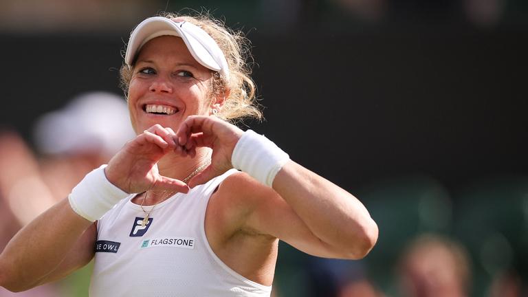 Deutschlands Laura Siegemund jubelt nach dem Sieg gegen Argentiniens Solana Sierra.