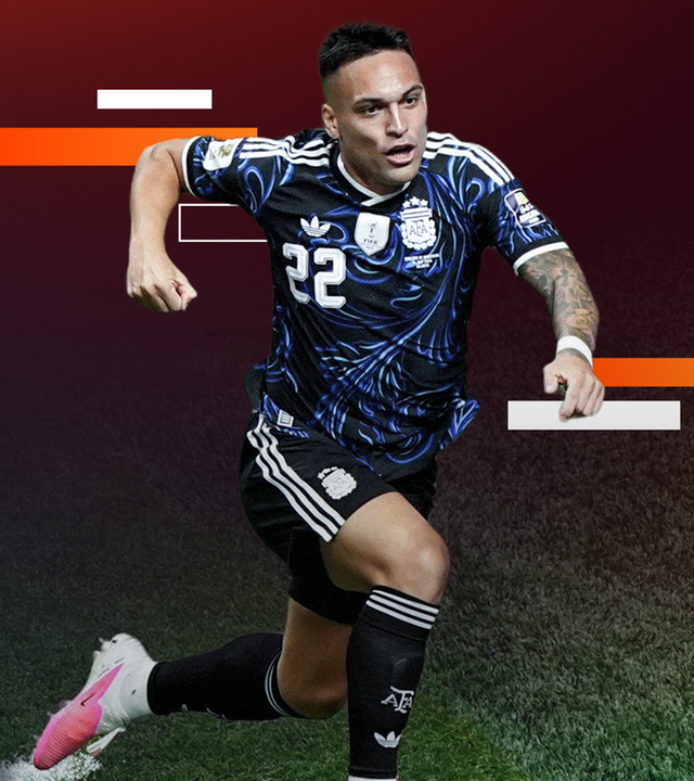Der argentinische Nationalspieler Lautaro Martinez läuft jubelnd