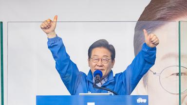 Lee Jae-myung während einer Wahlkampfrede in Südkorea am 02.06.2025.
