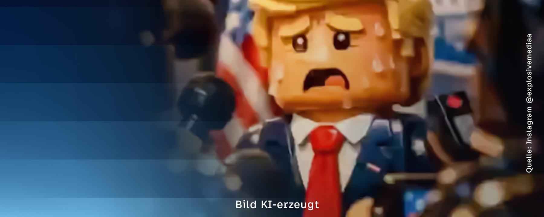 Ein KI-generiertes Lego-Männchen von Donald Trump. 