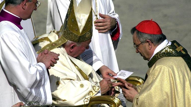 Johannes Paul II. und Kardinal Karl Lehmann