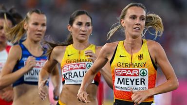 Da lag Lea Meyer (rechts) noch vor Gesa Krause: Der Hindernislauf bei der Leichtathletik-EM.