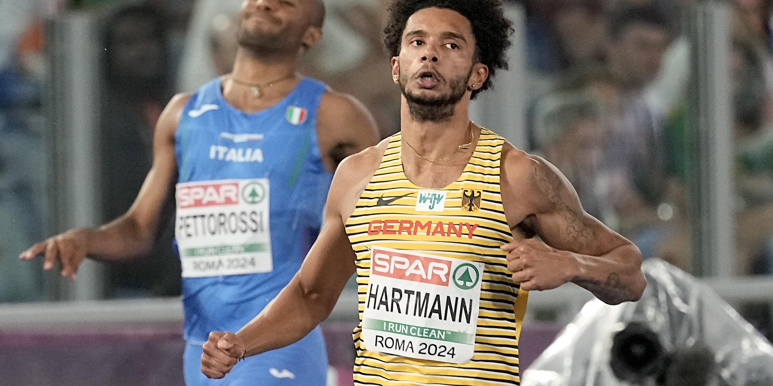 Deutscher Sportler Joshua Hartmann bei der Leichtathletik EM 2024.
