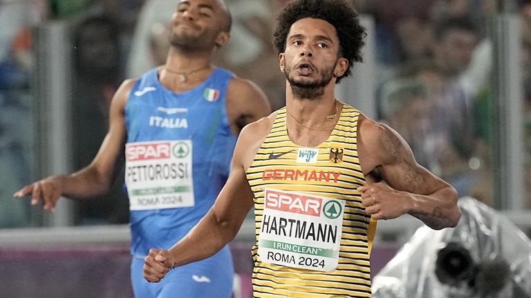 Deutscher Sportler Joshua Hartmann bei der Leichtathletik EM 2024.