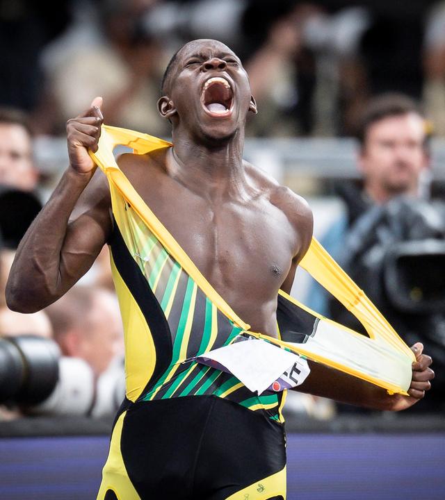 Oblique Seville aus Jamaika ist Weltmeister beim Sprint über 100 Meter.