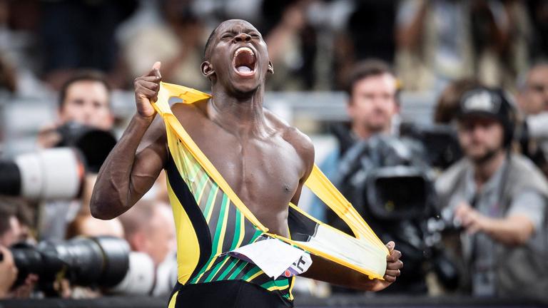 Oblique Seville aus Jamaika ist Weltmeister beim Sprint über 100 Meter.