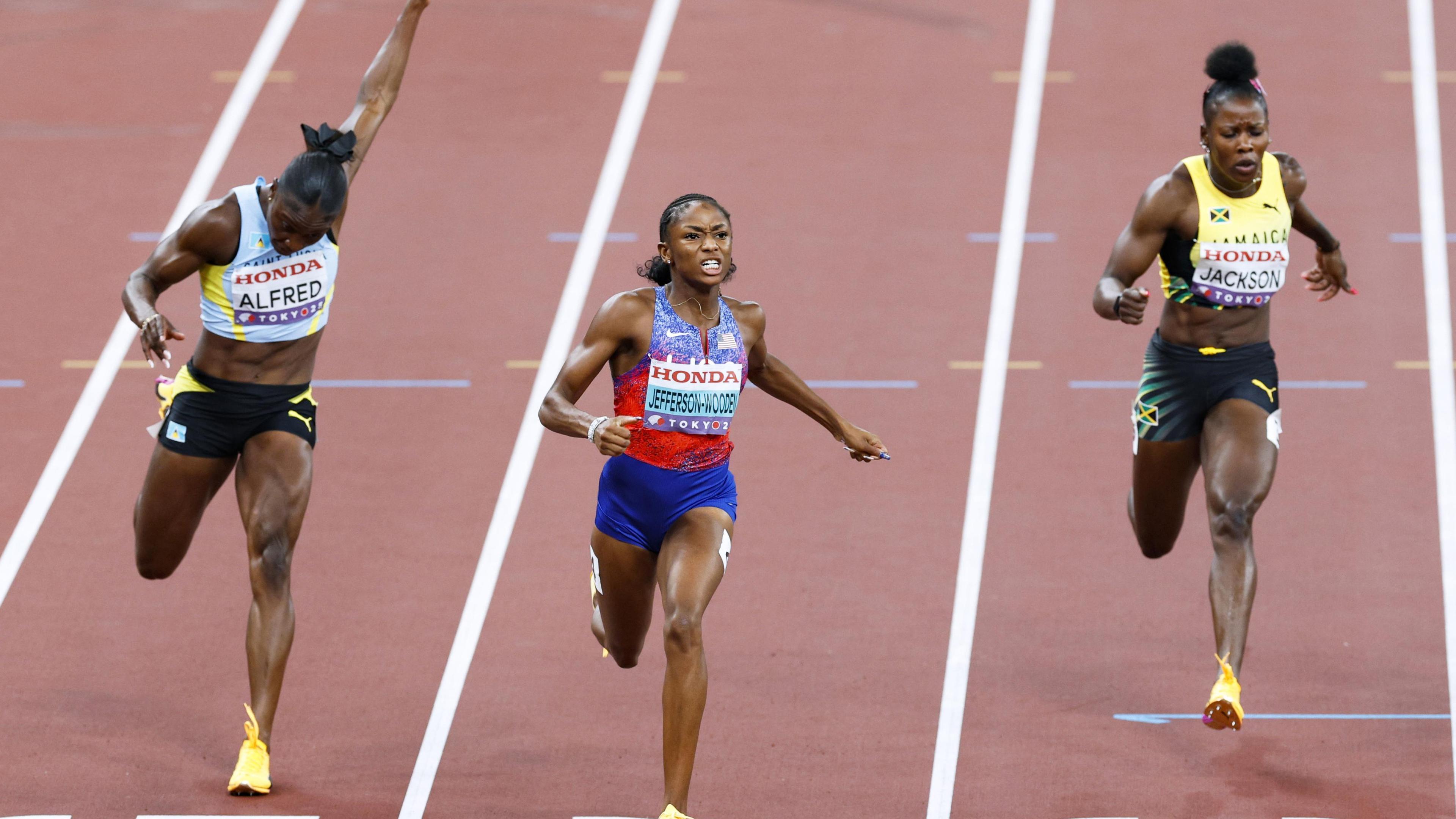 Melissa Jefferson-Wooden sprintet zu Gold über 100 Meter bei der WM 2025.