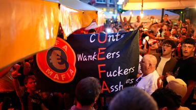 Anti-UEFA-Banner in Leipzig.