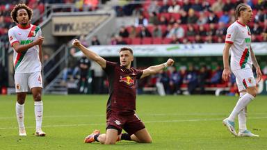 Christoph Baumgartner (RB Leipzig) jubelt. 