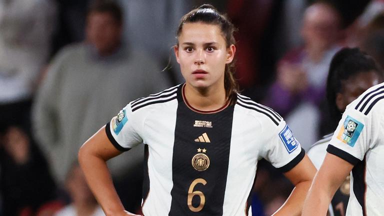 Lena Oberdorf im Spiel der WM 2023 gegen Südkorea.