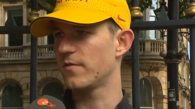 Der deutsche Leichtathlet Leo Köpp im ZDF-Interview nach seiner Disqualifikation bei der Geher-WM in Birmingham