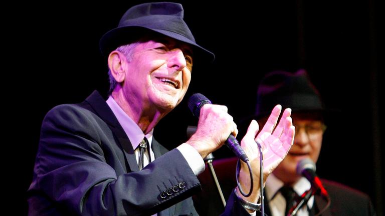 canadian singer-songwriter leonard cohen performs at the coachella music festival in indio