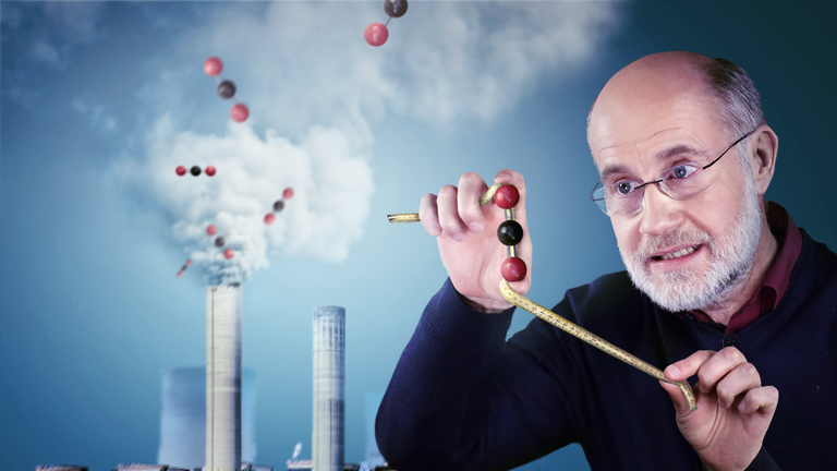 Grafik: Harald Lesch mit CO 2-Molekülkette