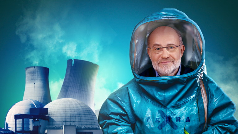 Grafik: Harald Lesch zum Jahrestag von Fukoshima im Schutzanzug