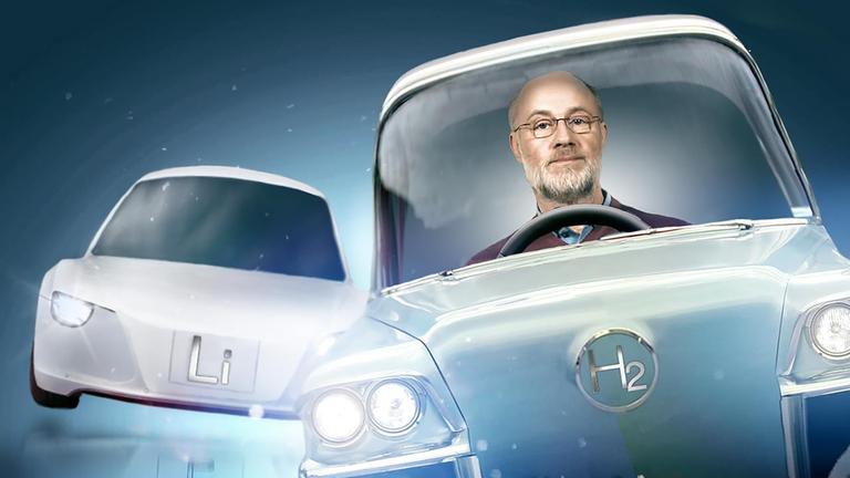 Grafik: Harald Lesch sitzt in einem Auto