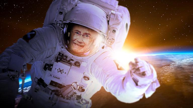 Harald Lesch treibt im Raumanzug durchs All