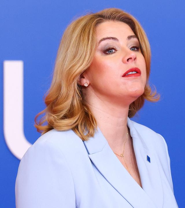 Lettlands Premierministerin Evika Silina trifft am 24. April 2026 zu einem informellen Treffen des Europäischen Rates in Nikosia ein.