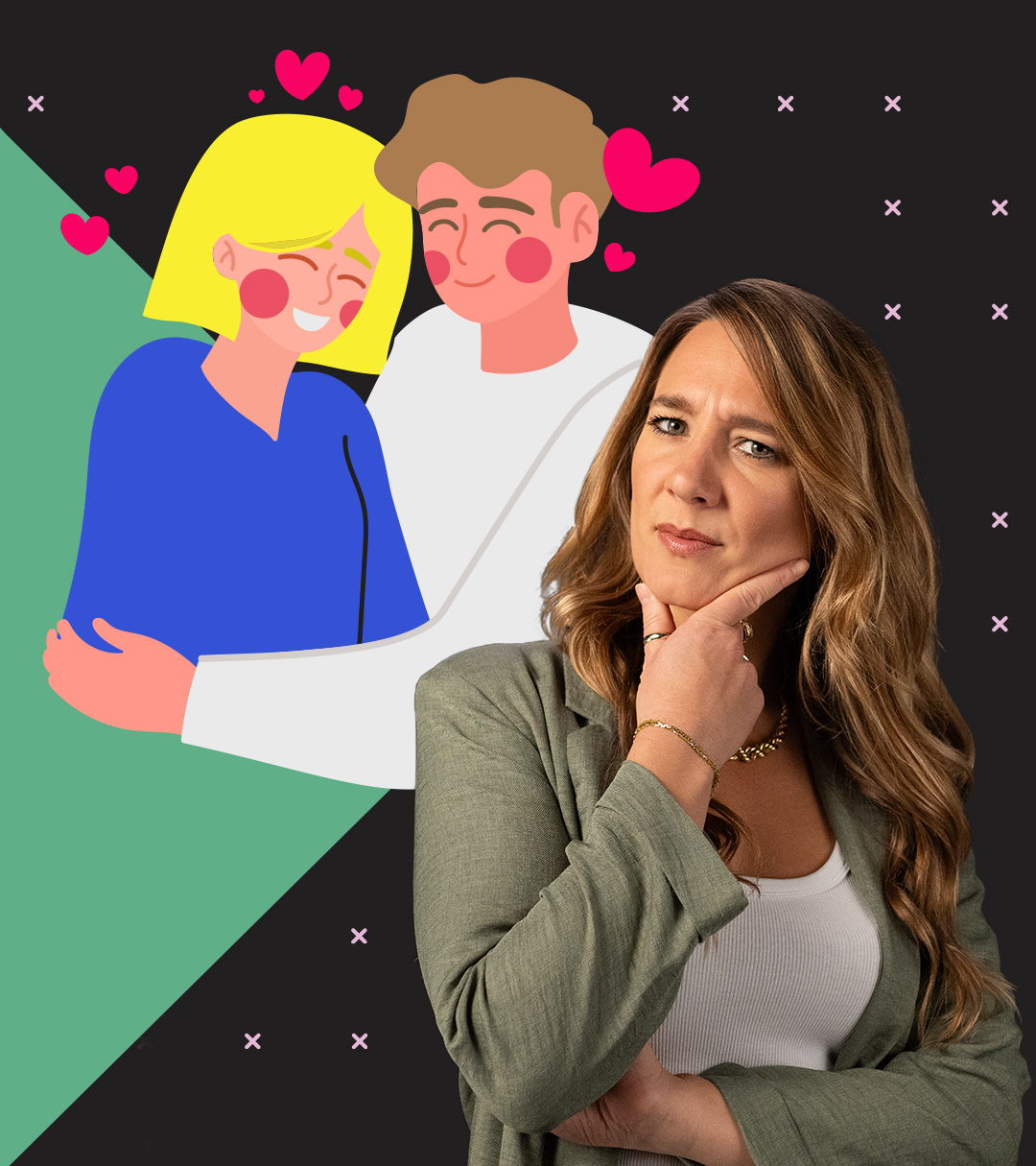 Jasmina Neudecker neben einem verliebten Paar