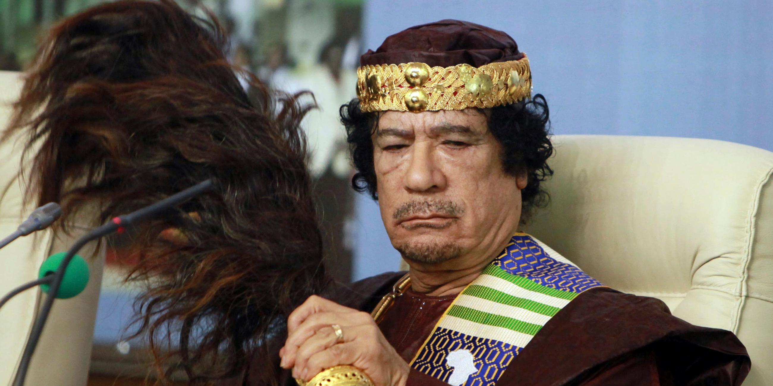 Ein Archivfoto des ehemaligen libyschen Machthabers Muammar al-Gaddafi, 2010.