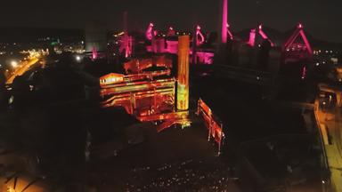 Licht-Festival an der alten Industrieanlage