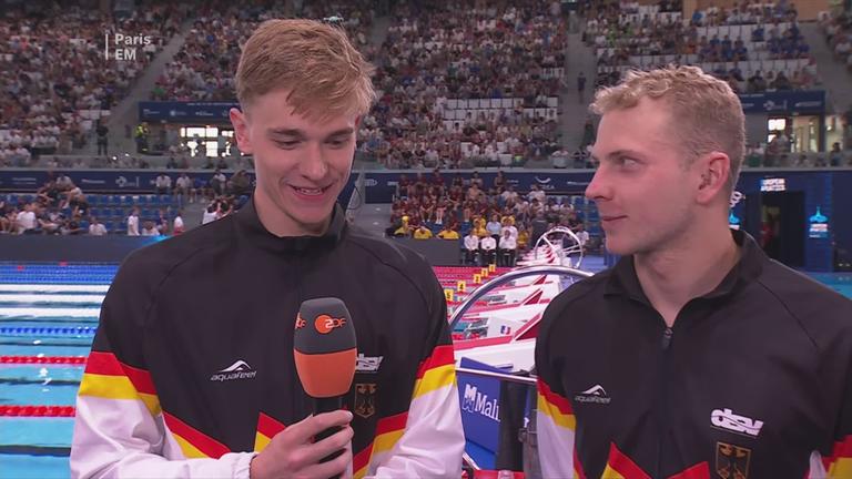 Schwimm-Weltrekordler Johannes Liebmann und Bronze-Gewinner Oliver Klemet im Interview nach den 1.500 Metern