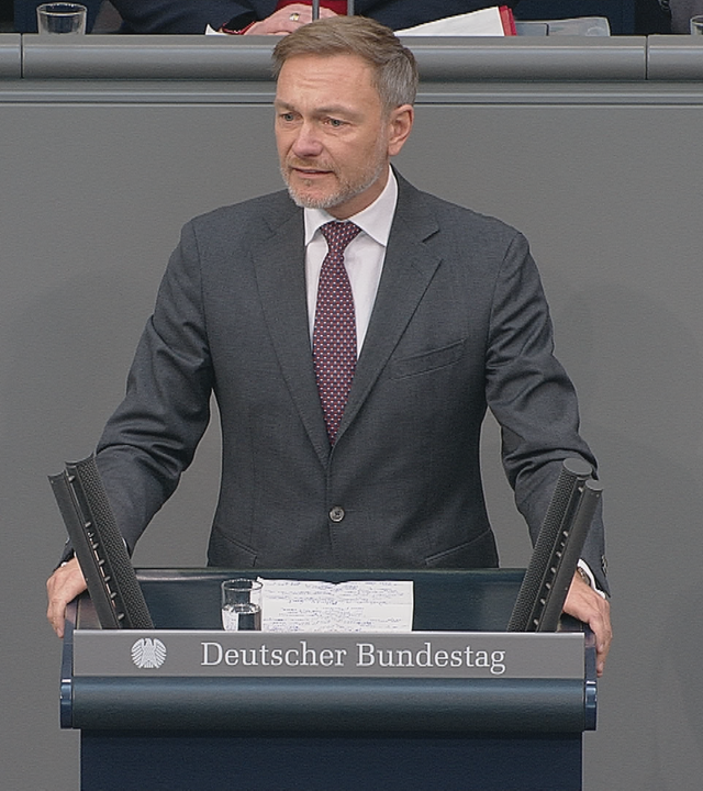 Lindner bei der letzten Debatte im Bundestag