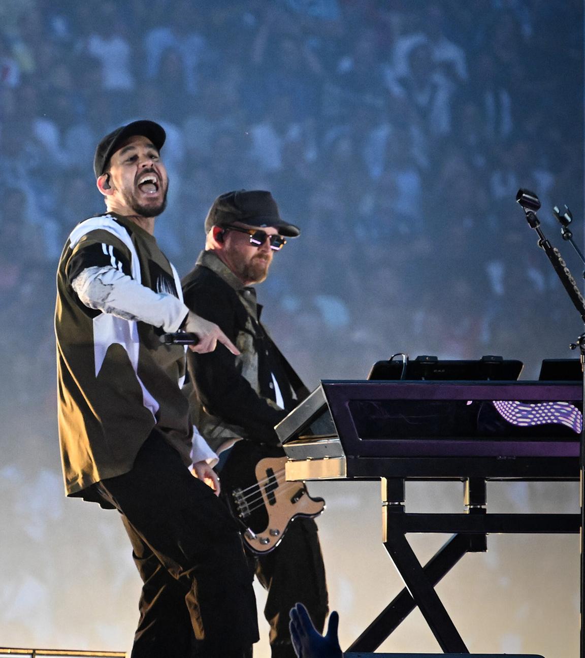 Auftritt der Band Linkin Park während des Champions League Finales in München am 31.05.2025.