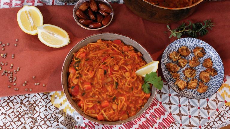 Marokkanische Linsensuppe mit Kichererbsen