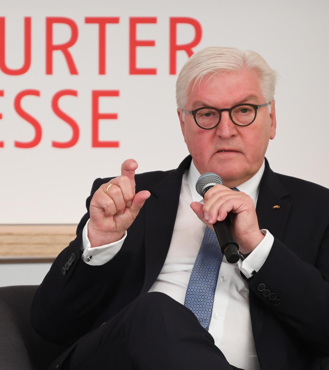 Bundespräsident Frank-Walter Steinmeier auf der Frankfurter Buchmesse am 10.10.2018 in Frankfurt.