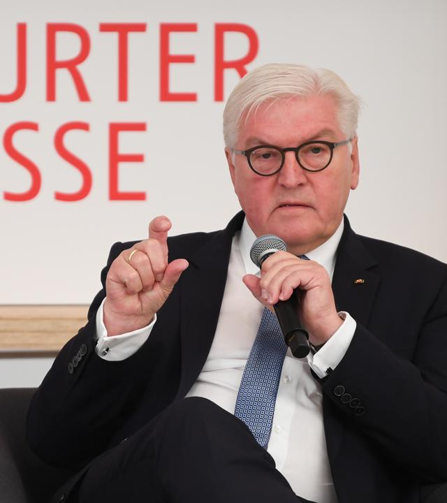 Bundespräsident Frank-Walter Steinmeier auf der Frankfurter Buchmesse am 10.10.2018 in Frankfurt.