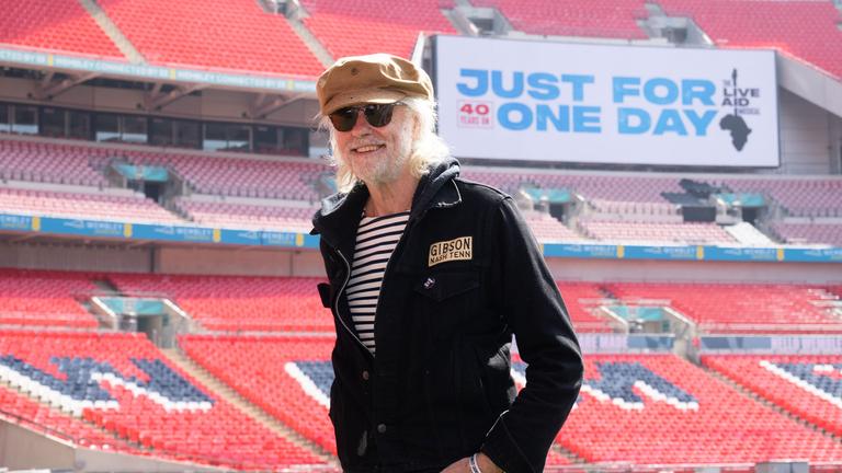 Bob Geldof beim "Just For One Day - The Live Aid Musical" im Wembley-Stadion.